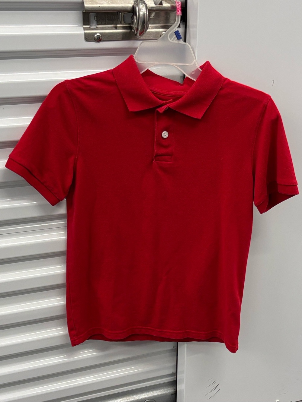 Cat & Jack Bright Deep Red Short Sleeve Polo Shirt School Uniform Boys L (12-14)